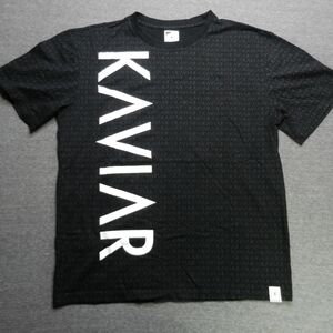 Kaviar T-Shirt Adult Large Black White Spell Out AOP Rap Y2K Design